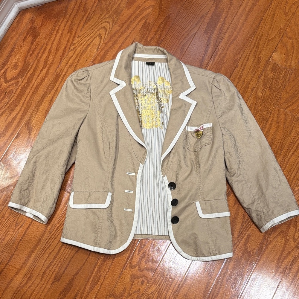 Guess Tan Blazer with White Trim
